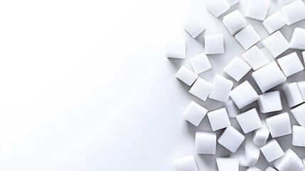 Sugar cubes meticulously stacked in the shape of a warning sign, symbolizing the cautionary message of excessive indulgence and the potential dangers of overconsumption.