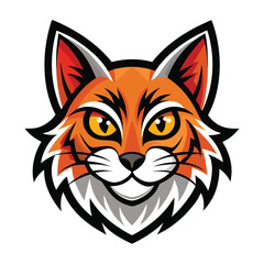 Cat Head Logo Vector Illustration Isolated On White Background Perfect for Branding and Graphic Design