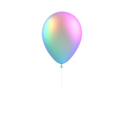 hologram  helium balloon. Birthday balloon flying for party and celebrations. Isolated on white background. Generative AI