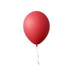 red helium balloon. Birthday balloon flying for party and celebrations. Isolated on white background. Generative AI