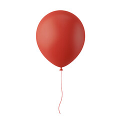 red helium balloon. Birthday balloon flying for party and celebrations. Isolated on white background. Generative AI