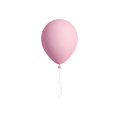 pink helium balloon. Birthday balloon flying for party and celebrations. Isolated on white background. Generative AI