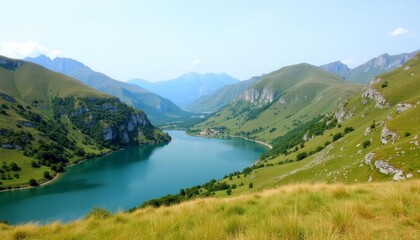  Enchanting mountain lake a serene natural beauty