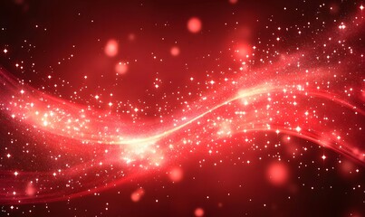 Digital particles wave and light abstract background, grid with glowing lines, generation AI