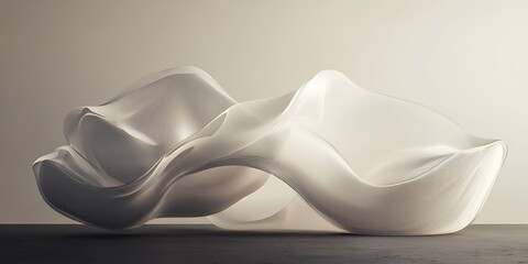 Obraz premium 3D render of translucent digital shapes