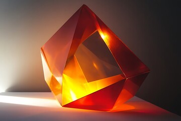 Geometric abstract shape with glowing edges