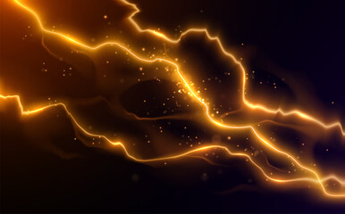 Yellow lightning effect with sparks