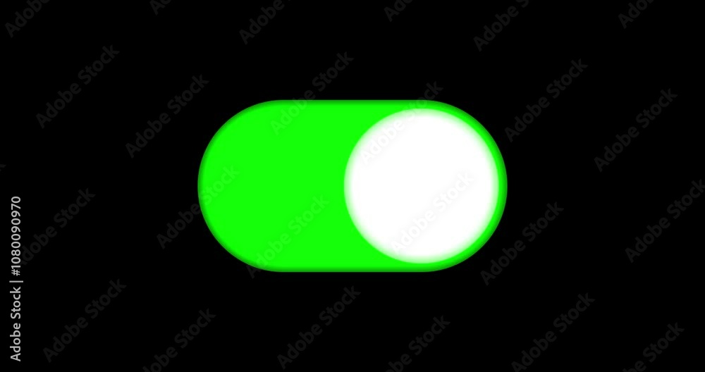 Wall mural switch off on button animated. mobile phone toggle slider ui turn bar isolated video animation 4k