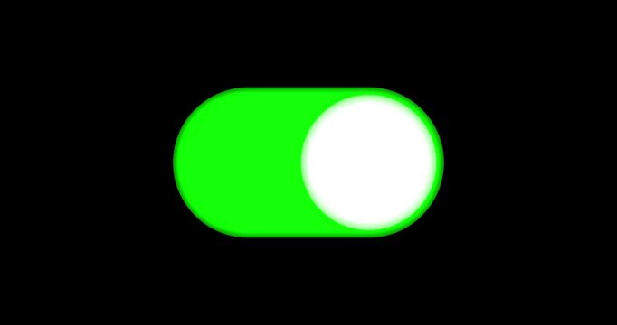 switch off on button animated. mobile phone toggle slider ui turn bar isolated video animation 4k