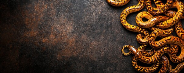 Intriguing snakes on a textured background, showcasing vibrant colors.