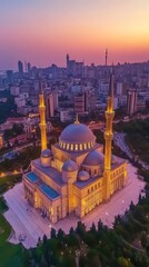 Mosque at Sunset.