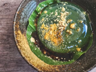 Raindrop water mochi cake Japanese food