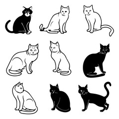 Elegant Cat Silhouettes: Perfect Designs for Art, Decor, and Inspiration