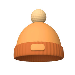 3d warm hat icon isolated on white background. 3d rendering