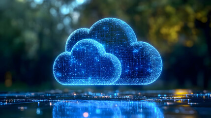 Fototapeta premium Abstract 3D Cloud Network Illustration