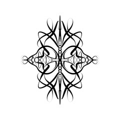 Ornament design with lines and swirls elements on white background 