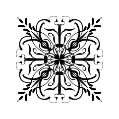  Abstract Ornament design with lines and swirls elements on white background 