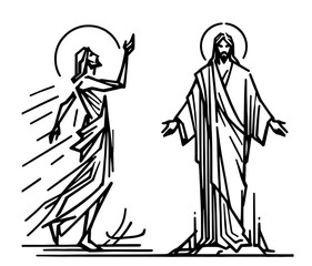 Jesus Christ in minimalist artistic design – black vector