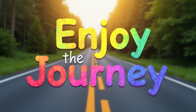 Enjoy the Journey: Inspiring Colorful Road - Powered by Adobe
