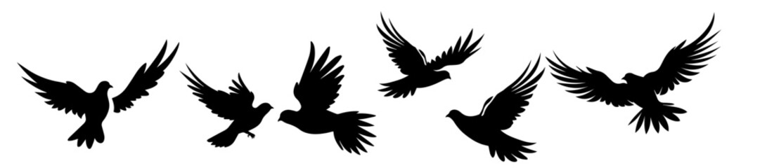 artistic sketch of birds soaring in the sky with elegant lines