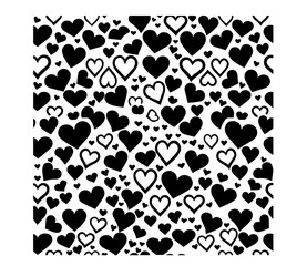 black and white heart motif for romantic themes – black vector