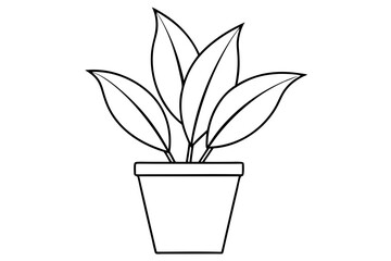 house plant silhouette vector illustration.