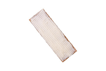 Rectangular whole grain crisp bread with cream cheese