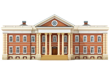 Fototapeta premium School Building isolated on a transparent background
