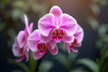 Obraz premium Beautiful pink orchid in bloom