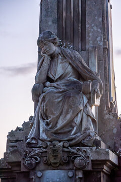 Statue of the famous Galician writer and poet Rosalia de Castro in the Alameda park in Santiago de Compostela