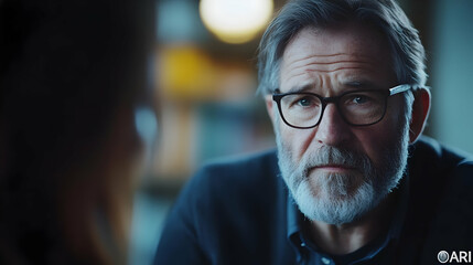 Portrait of a Man with Glasses and a Beard