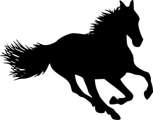 Fototapeta premium hohorse silhouette with detailed hair vector illustration design templaterse silhouette vector