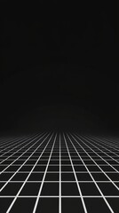 Naklejka premium Minimalistic Black Background with White Grid, 80% Black, 20% White, Background Only