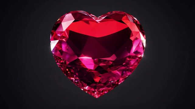 Stunning heart shaped ruby shining in the light