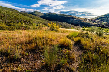 Pathway on the hills of Patones. Madrid.