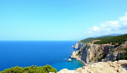 Fototapeta premium Epic coastal view where land meets sea