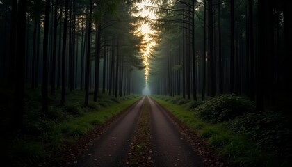 Obraz premium A serene forest path inviting exploration