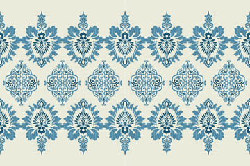 Saree Sarong Motifs Ikat floral paisley embroidery floral.ikat ethnic oriental  seamless pattern traditional.Ikat embroidery style abstract embroidery design for texture,fabric,clothing,wrapping.