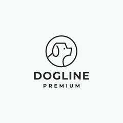 Minimal dog line logo design