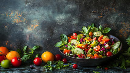 professional food photography of a salad on the table