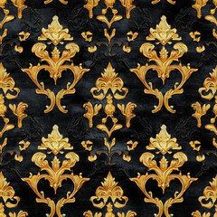 The seamless pattern with golden ornament