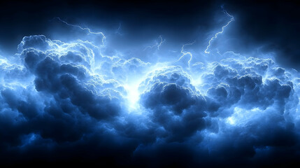 Abstract Background With Lightning Bolts In Clouds