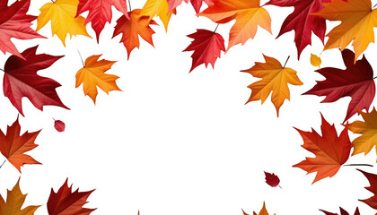 Fototapeta premium Vibrant Autumn Leaves PNG - Transparent Images of Red, Orange, Yellow Fall Foliage for Seasonal Design