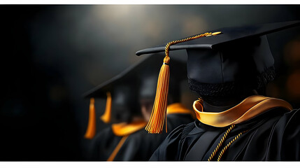 Graduation Cap and Gown Illustration
