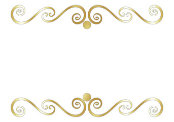Classic Gold Text Frame, Isolated on White