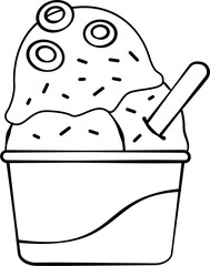 Illustration of ice cream with topping
