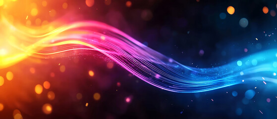 Fototapeta premium Futuristic Abstract Waves with Floating Geometric Prisms