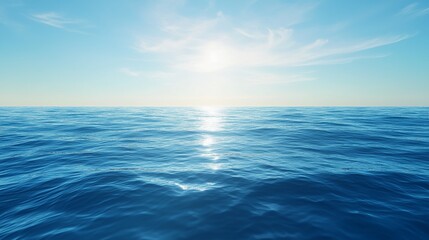 Obraz premium A serene scene of blue waters and gentle waves invites viewers to the ocean's tranquil beauty.