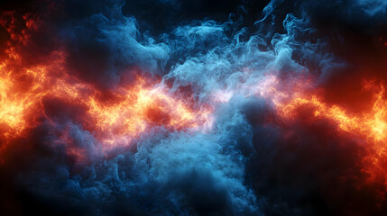 Fototapeta premium Abstract Background with Fire and Smoke