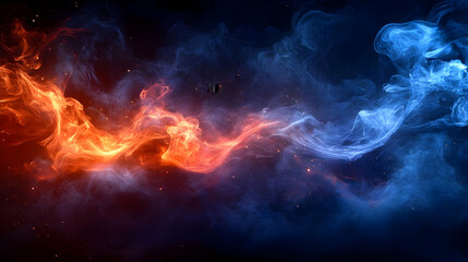 Abstract Smoke Background - Red and Blue